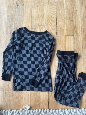 Little Sleepies Black & Gray Checkered 4T Long Sleeve/Pants Pajama Set